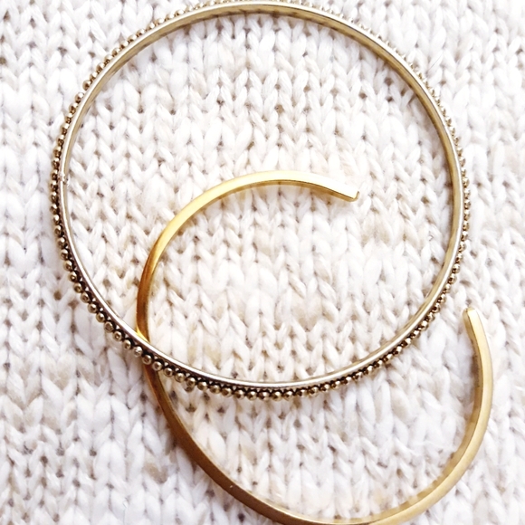 Mantraband Cuff Bracelet Live What You Love + One Beaded Gold Tone Bangle - Picture 4 of 12